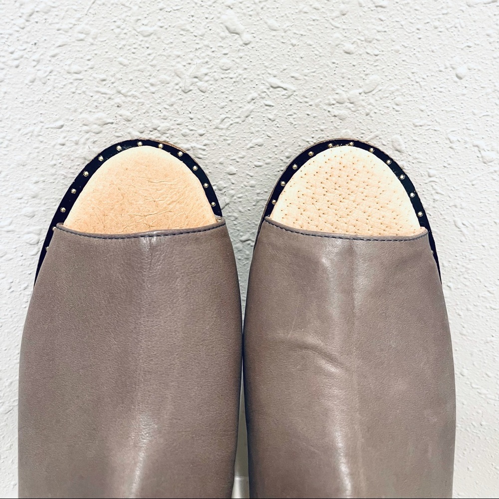 Luxe De Leon Women’s Peep Toe Leather Taupe Booties Size 8 NWT - Picture 8 of 9